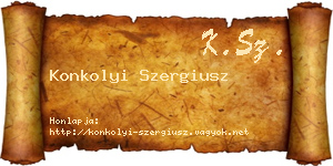 Konkolyi Szergiusz névjegykártya